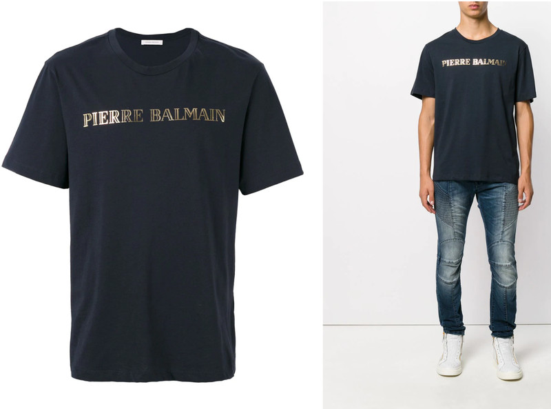 Pierre Balmain Mens Iconic Top Logoshirt Gold Logo Shirt Kurzarm T-Shirt 48 M