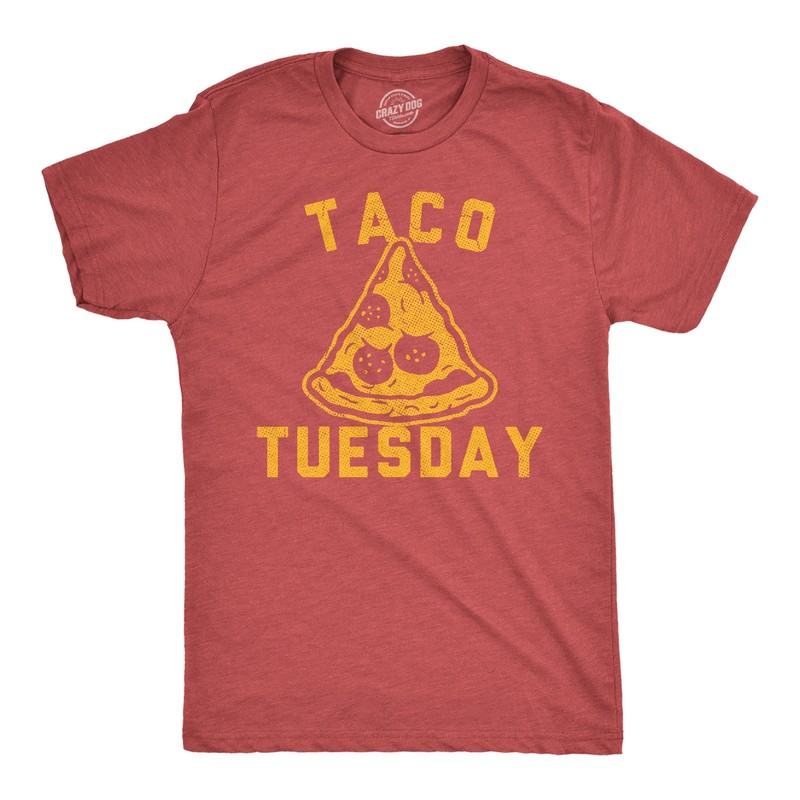 Mens Funny T Shirts Taco Tuesday Pizza Sarcastic Food Graphic Novelty Tee for