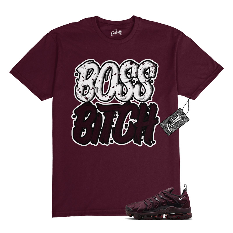 VaporMax Night Maroon Burgundy Cedar White Black Plus Air T Shirt Match BOSS