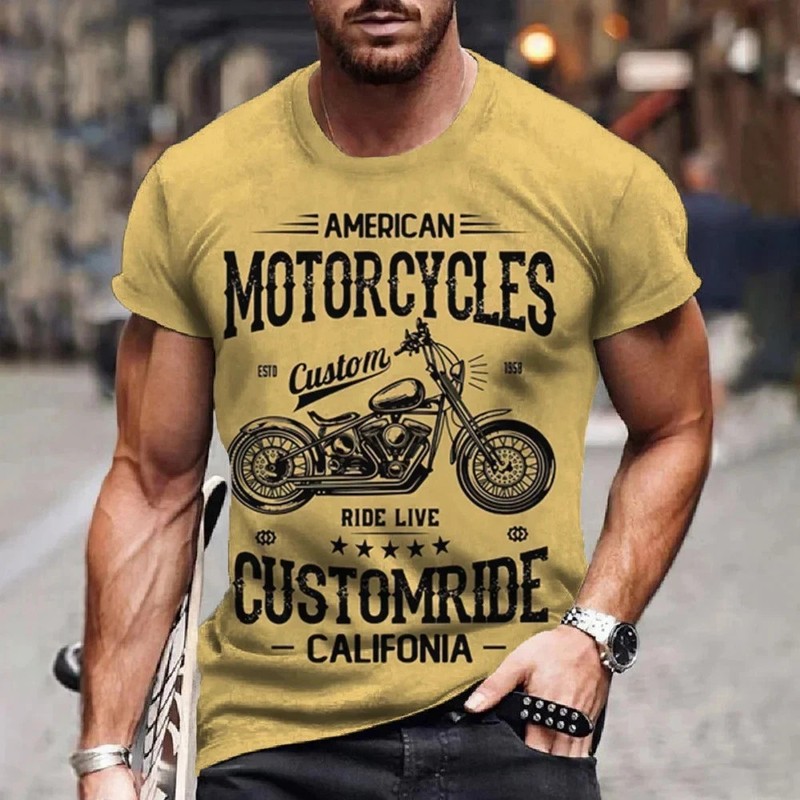 2025 Men’s T-shirts 3d Retro Printed Short Sleeve Tops Vintage Oil T Shirt