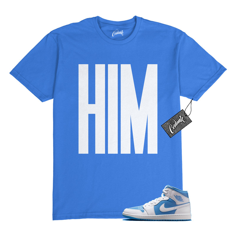 1 Mid Legend Blue White T Shirt to Match HIMTALL