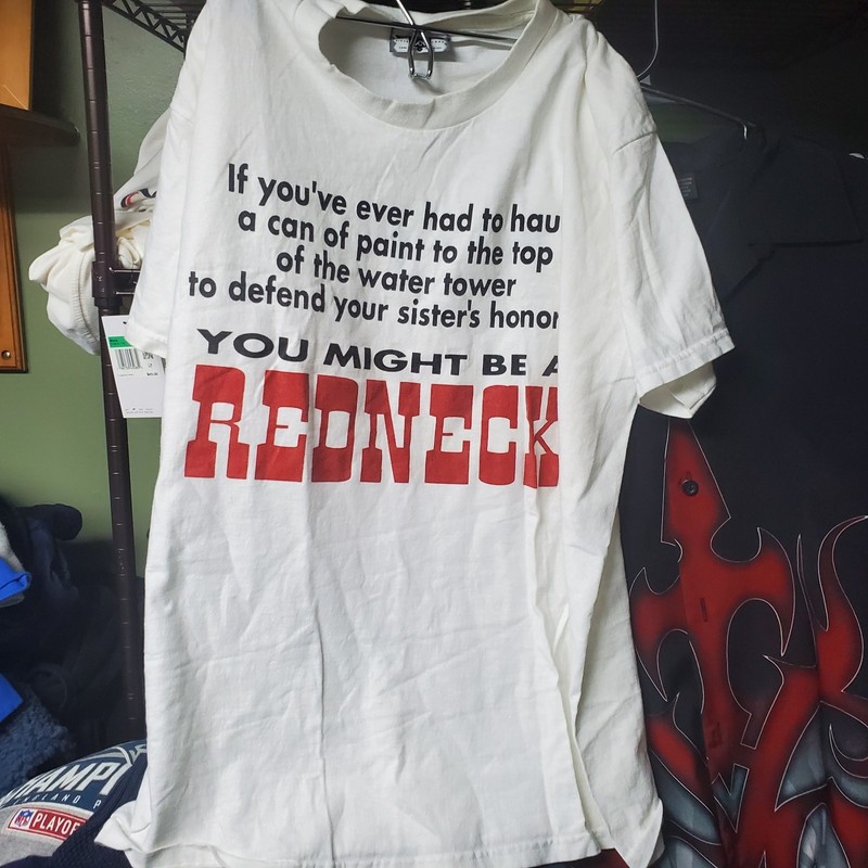 Vintage 90s Lee Sports You Might Be A Redneck Large Quote Graphic Shirt Large