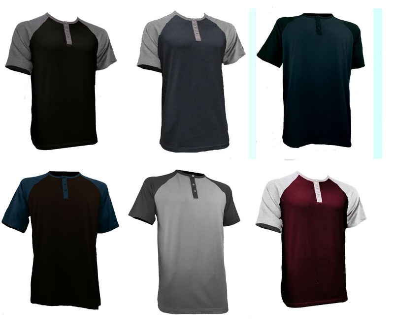 Styllion Big and Tall – Men’s Raglan Henley Baseball Shirts – Heavy Weight RHSS