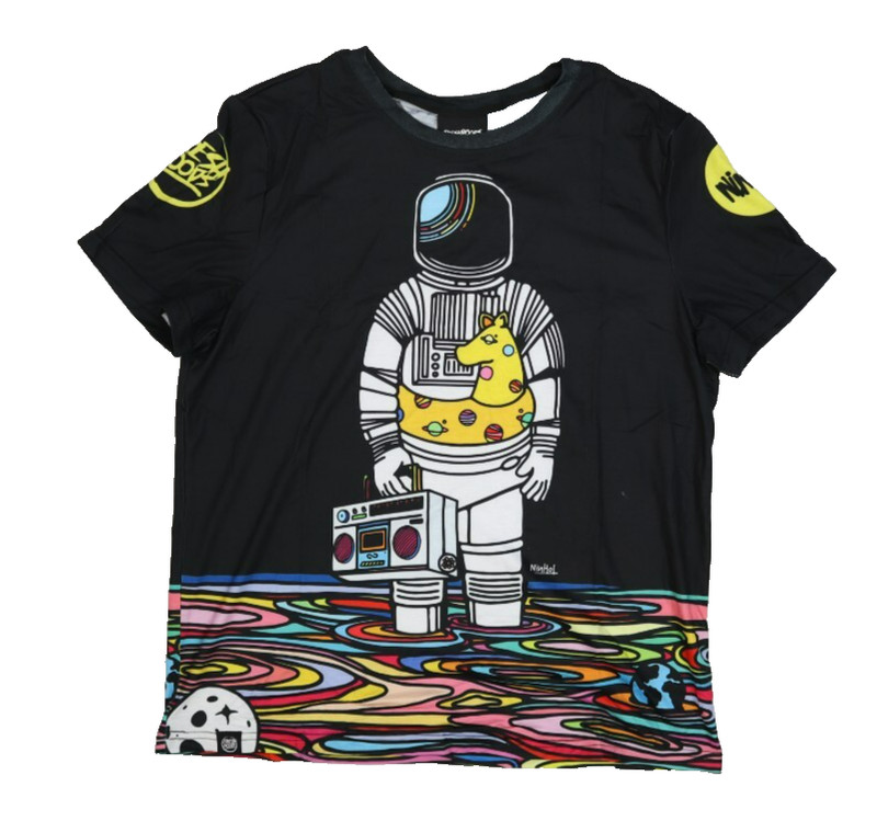 Fresh Hoods Ninhol Space Vacation Astronaut Graphic T-Shirt Black Mens XL