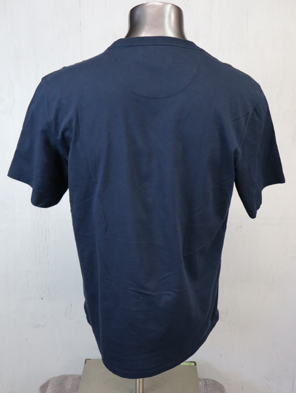 Mens BARBOUR T Shirt Size XXL Cotton Blue Solid Spell Out Short Sleeve Tailored gallery