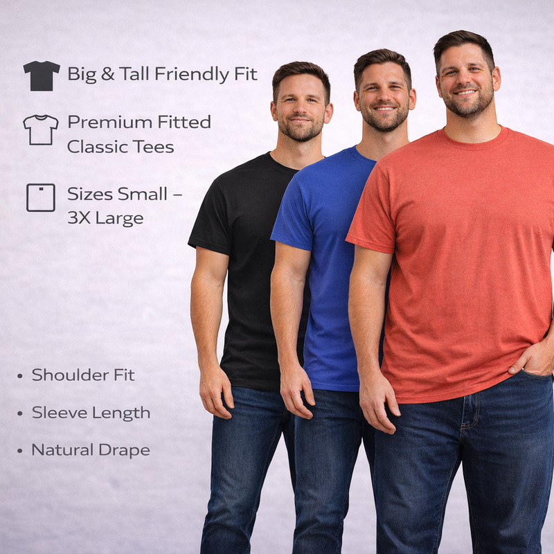 12 Pack BILLIONHATS Plus Size Men Cotton T-Shirt Bulk Big Tall Short Sleeve gallery