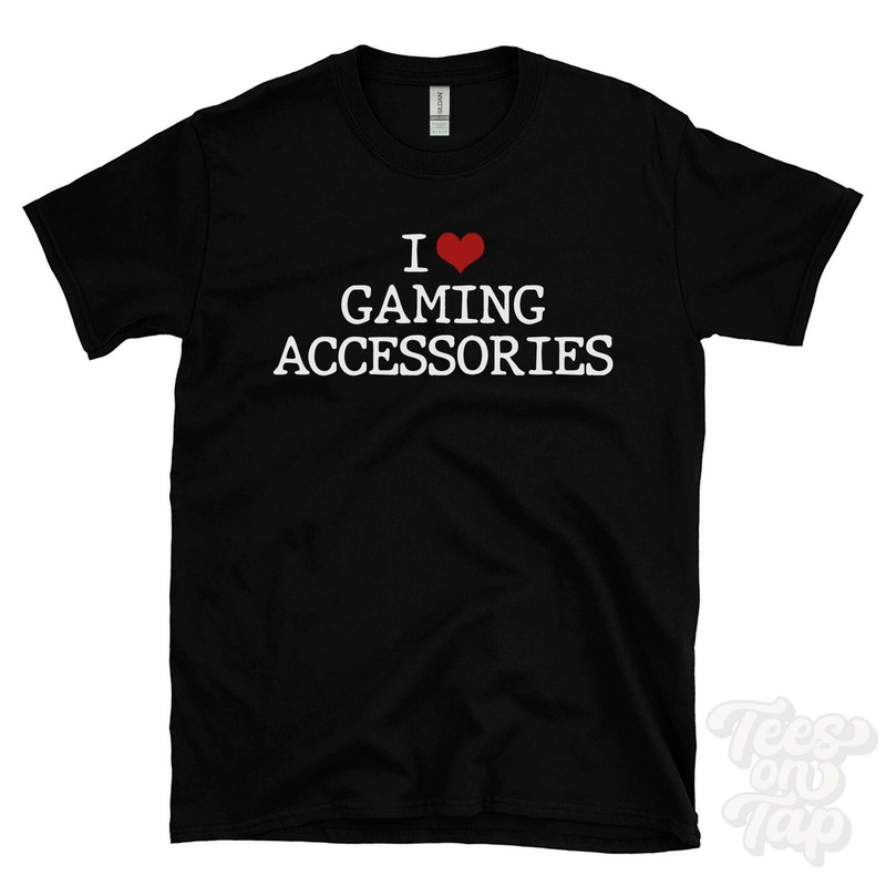 I LOVE GAMING ACCESSORIES T-SHIRT heart tech gear hardware peripherals gamer