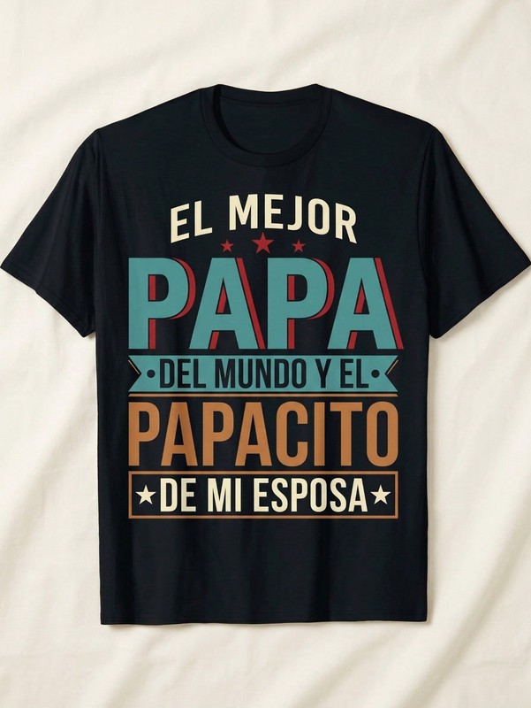 El Mejor Papa Del Mundo,Latin Father’S Day T-Shirt With “Papacito De Mi Esposa”