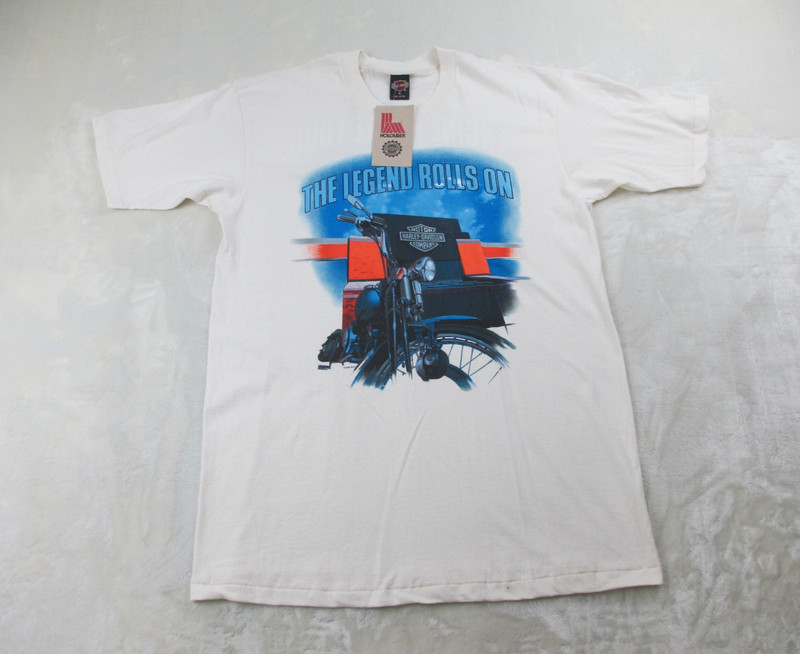 NEW VINTAGE Harley Davidson Shirt Mens Extra Large Brown Tan Motorcycle 90s