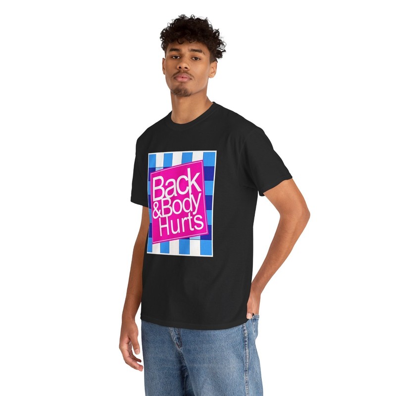 Funny Back Body Hurts Quote Workout Gym Top T-Shirt gallery