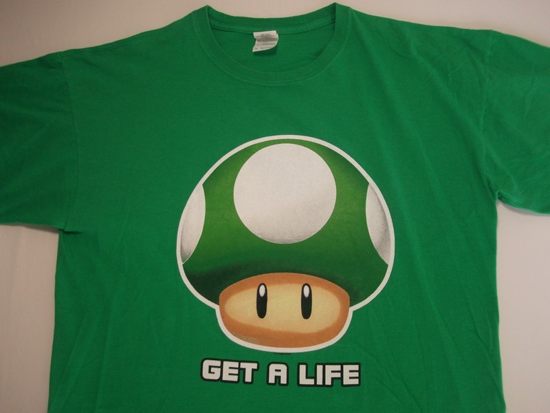 Gildan 1up mushroom Life t-shirt Men’s Sz. XL (W 25in x L 29in)100% Cotton Green
