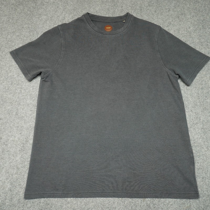 COMMON PEOPLE T-Shirt Men's Gray M Textured Crew Neck Cotton Blend Top