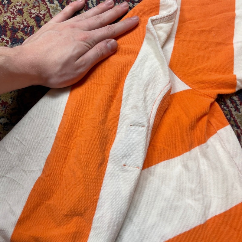 VTG Rare 90s Polo Ralph Lauren Orange White Striped Pique Cotton T-Shirt L Pony gallery