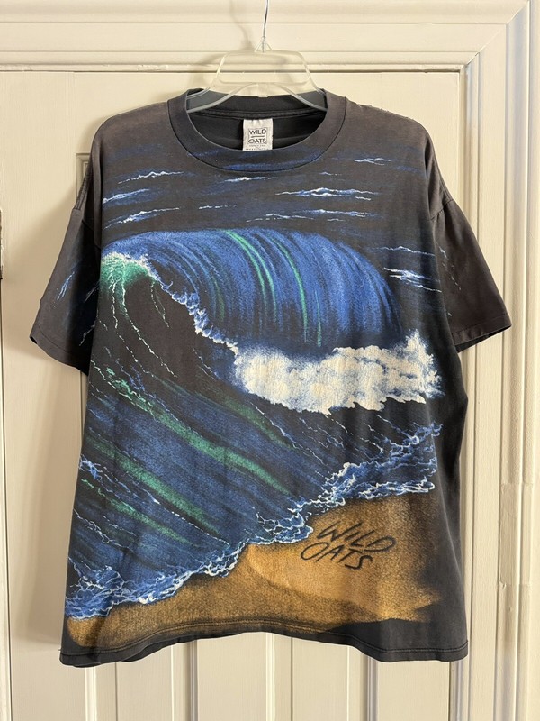 Vintage Wild Oats Wave Aop Shirt XL