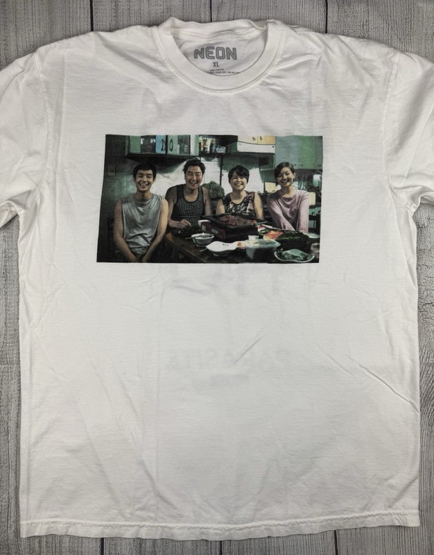VGC! Official PARASITE Movie T-Shirt Neon Films Bong Joon Ho Sz XL