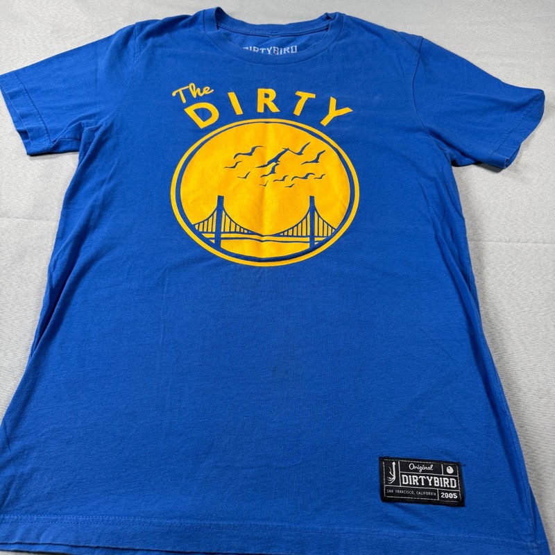 Dirtybird The Dirty Warriors Parody T Shirt Medium Blue Yellow Golden Gate SF