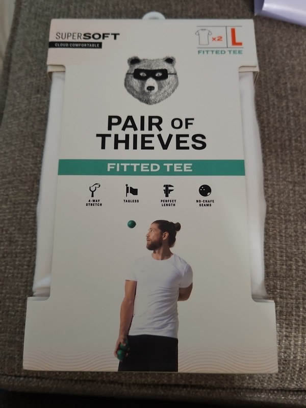 Pair of Thieves Men’s Classic Crewneck Tees 2pk – White – Small