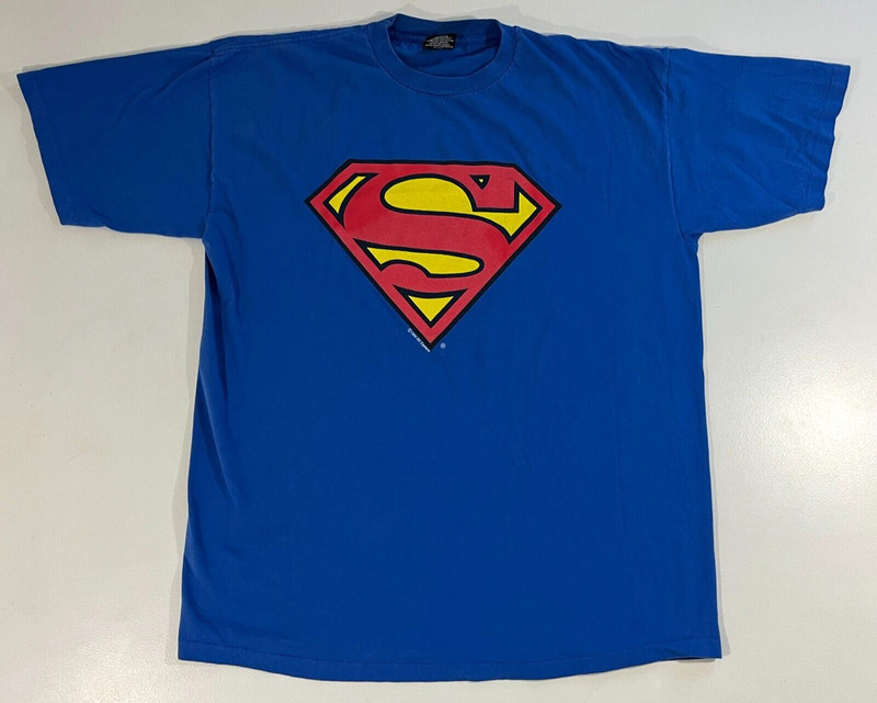 Men’s Vintage 90s Superman T-Shirt Signal Sport Mega Cotton Made in USA Sz XL