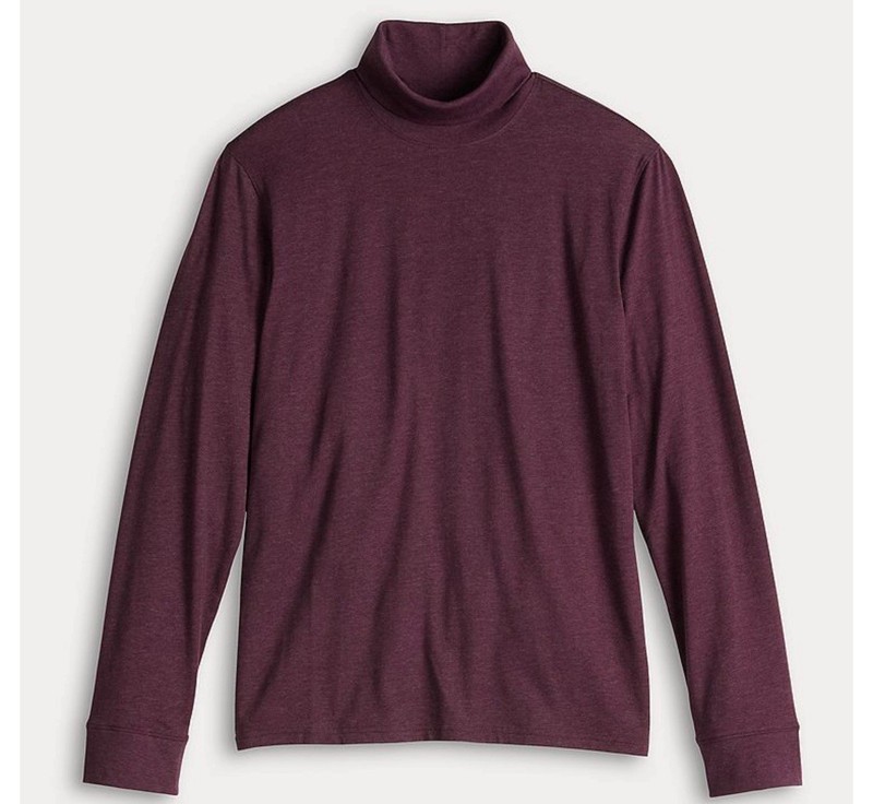 Apt. 9 Premier Flex Long Sleeve Mock Turtleneck Shirt Men’s Sz Large Maroon New