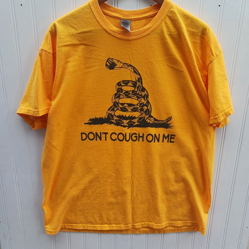 Yellow Gadsen Mask Serpent Don’t Cough On Me Men’s XL T Shirt