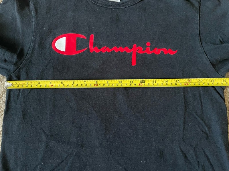 Champion Long Sleeve T-Shirt Black Red Graphic Logo Vintage Retro Medium JBHS gallery