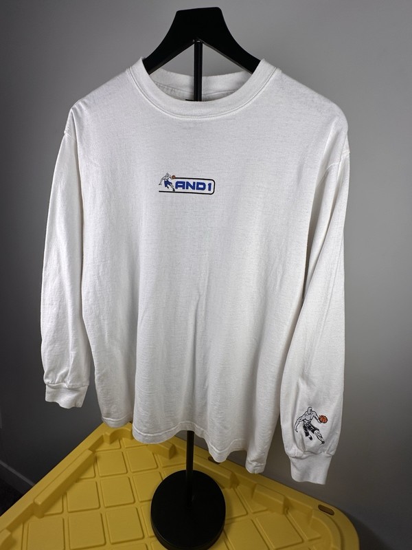 Vintage AND1 Shirt Youth XL Long Sleeve Trash Talk Basketball USA 90s 22”x26” gallery