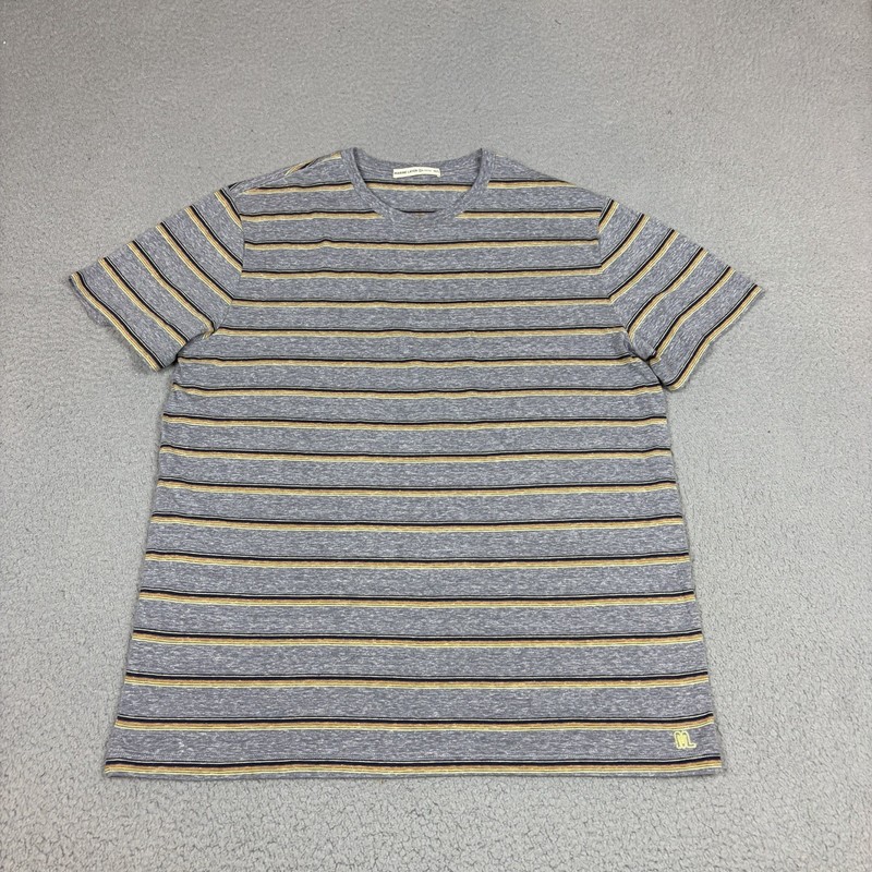 Marine Layer T Shirt Mens M / L Gray Black Striped Cotton Blend Casual Tee