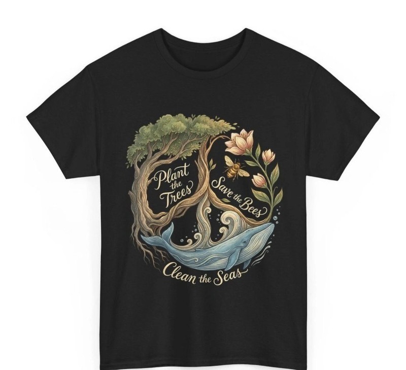 Retro /Earth Day Shirt, Plant The Trees Save The Bees Peace Sign Shirt