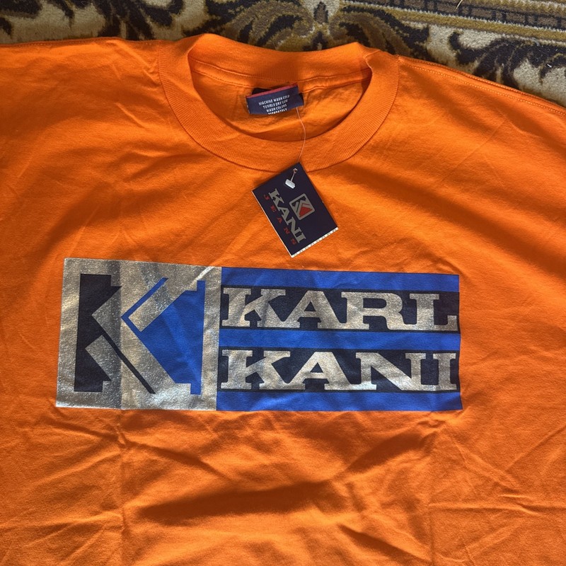 Vintage Karl Kani Jeans size 2XL Embroidered Logo Graphic Short Sleeve Shirt NWT gallery