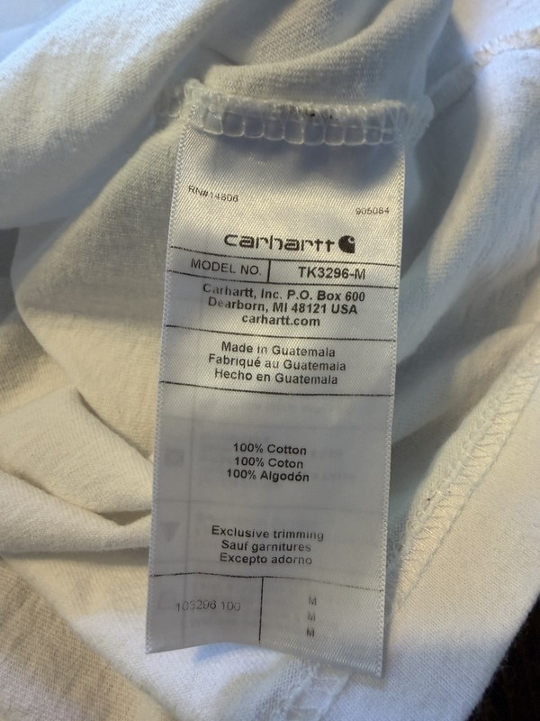 Carhartt Pocket T-Shirt Relaxed Fit Mens Size M 103296-100 Short Sleeve White gallery