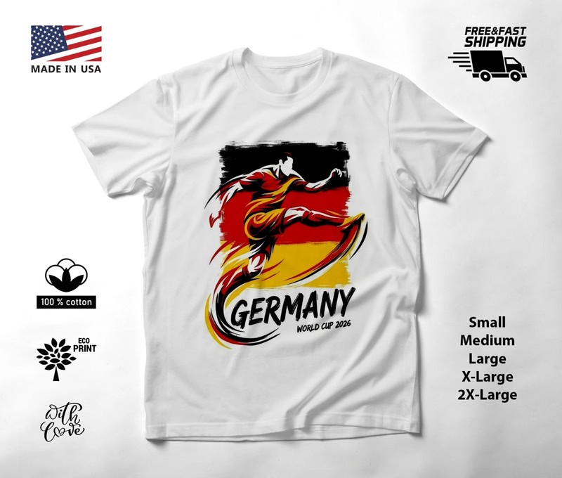 GERMANY – NEW World Cup 2026 Football Soccer Fans T-Shirt Tee Shirt