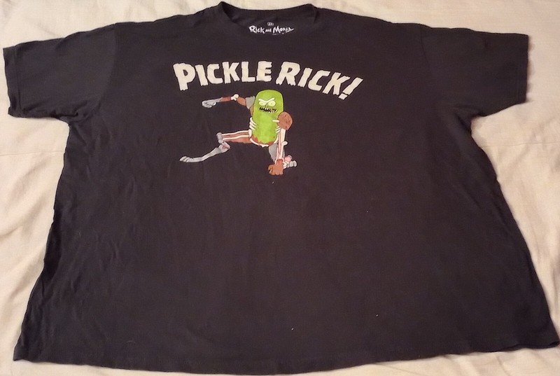 Pickle Rick Exo Skeleton Ready to Fight Mens Rick and Morty T-shirt Size 2X