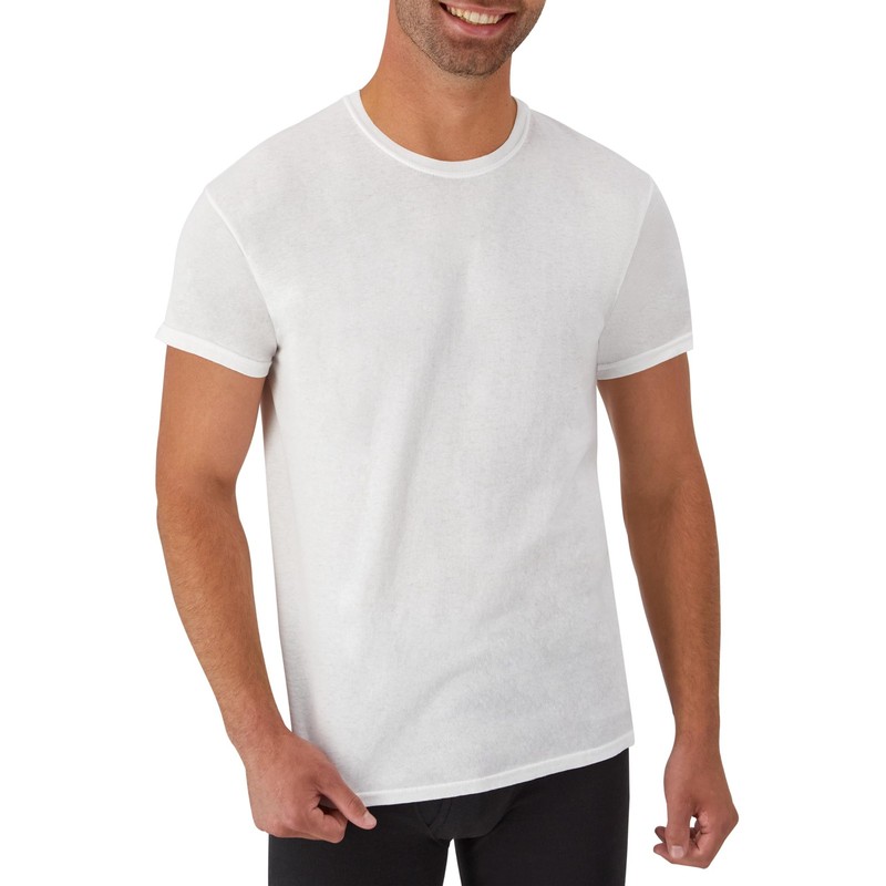 Hanes Mens Undershirt Packs, Staytucked Soft Cotton Best For Men, White/Black... gallery