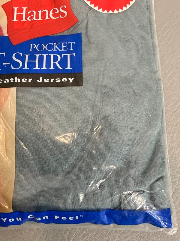 Hanes Big Men’s Pocket-T Shirt 2X 50-52 Mystic Heather Blue Slightly Imperfect gallery