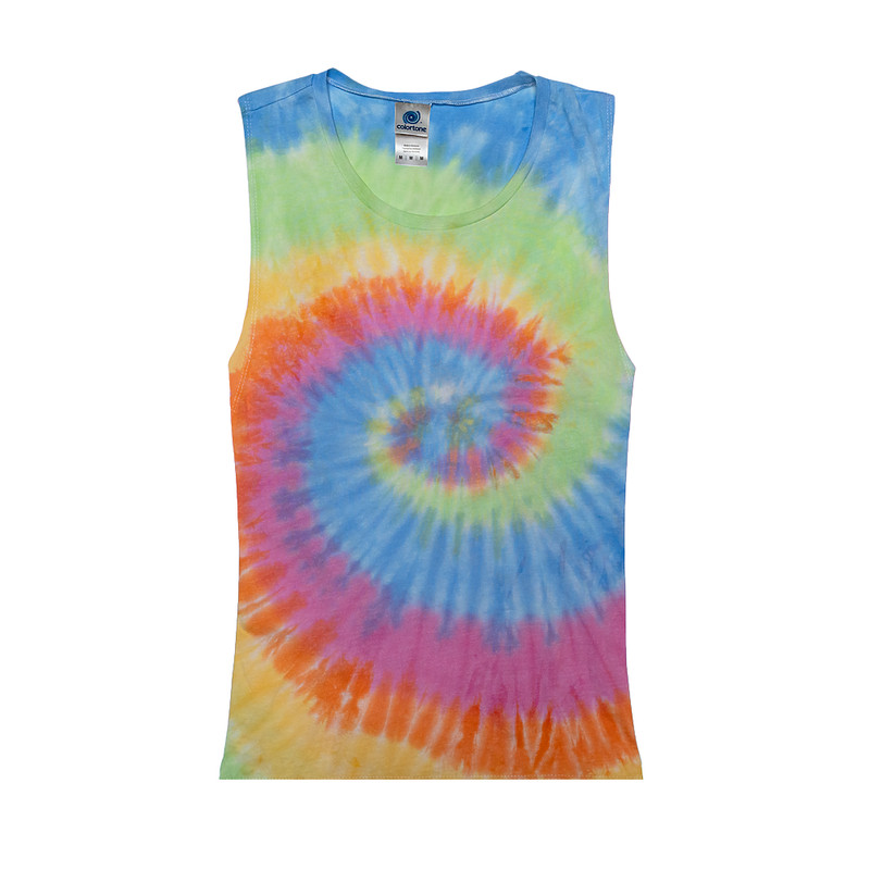 Multi-Color Tie Dye Muscle Tank Tops Sleeveless Adult XS to XXL Cotton gallery
