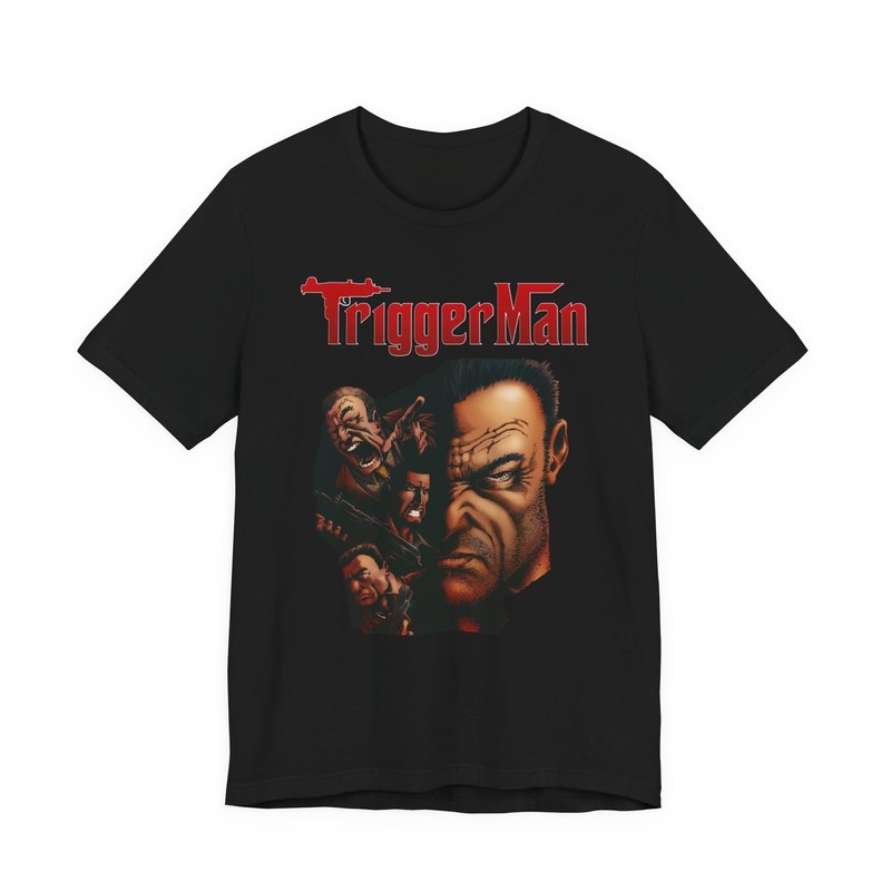 Trigger Man PS2 XBOX GC 2000s Retro Cover Art Unisex Jersey Short Sleeve Tee