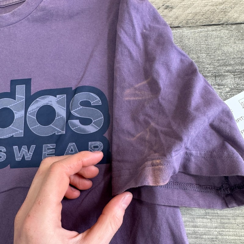 Adidas Purple Mens T-shirt Sportswear Graphic Print Y2K Medium gallery