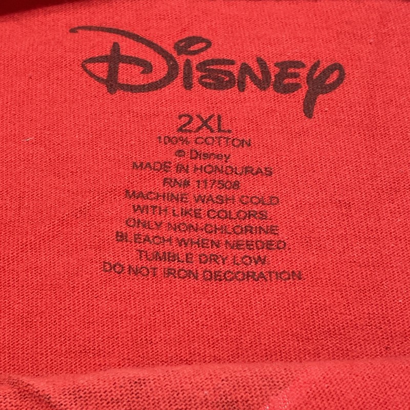 Vintage Mickey Mouse Gold Chain Hip Hop Rap Disney Red Graphic T-Shirt Size 2XL gallery