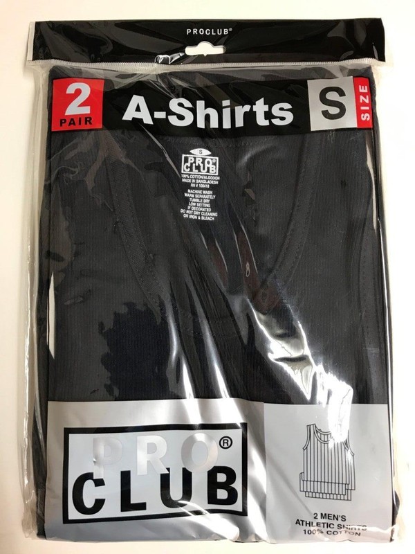 2 New PROCLUB MEN’S A-shirts Navy Tank Top Undershirts Pro Club SMALL-7XL 2PC