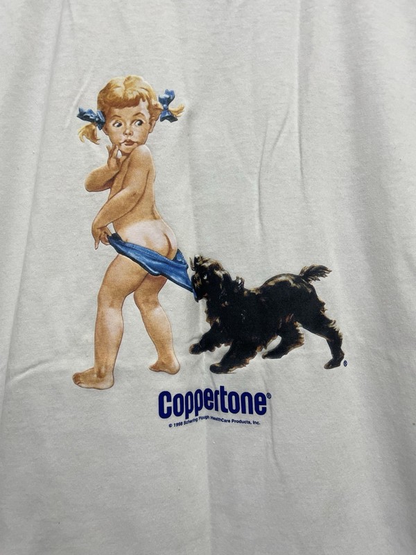Vintage 1998 Coppertone Sunscreen Humor Graphic T-shirt Size Medium Blitzz Rare gallery