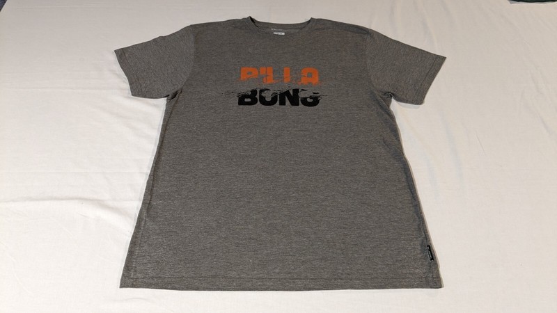 Billabong Tailored Fit Large Gray graphic t-shirt Surf Skate 50% cotton 50% poly