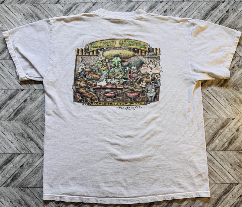 VTG Tequila T-Shirt Mens XL Ivory White Bar Drinks Streetwear Tultex Tag Y2K