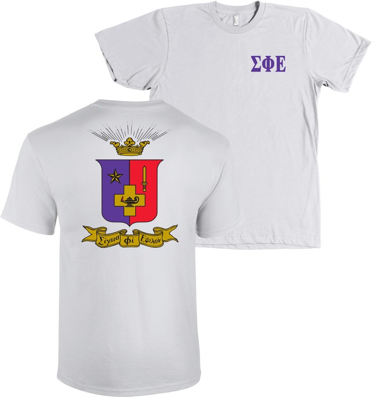 Sigma Phi Epsilon Fraternity Bella + Canvas Shirt SigEp Coat of Arms – NEW