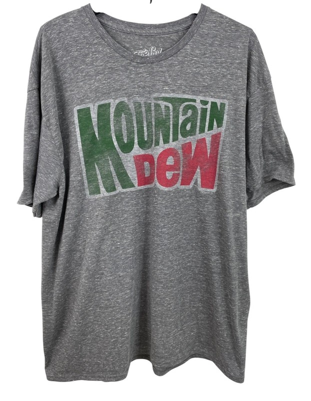 Mountain Dew Men’s Short Sleeve Gray Tee Luv T-shirt Mens Size 2XL