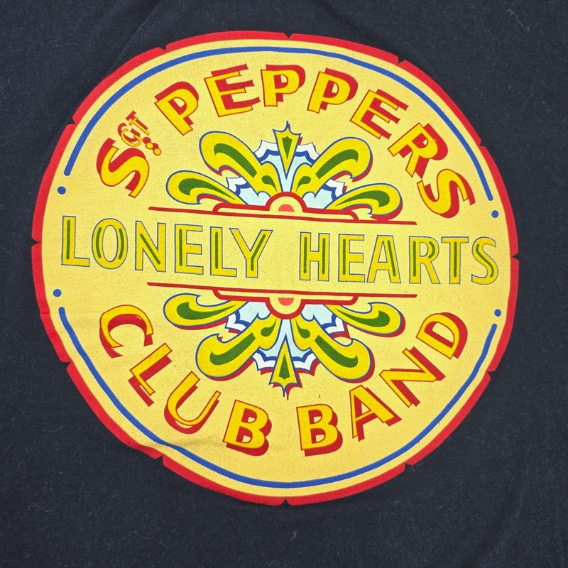 The Beatles Sgt Peppers T Shirt Mens 2XL Blue Cotton Rock Band Graphic Classic