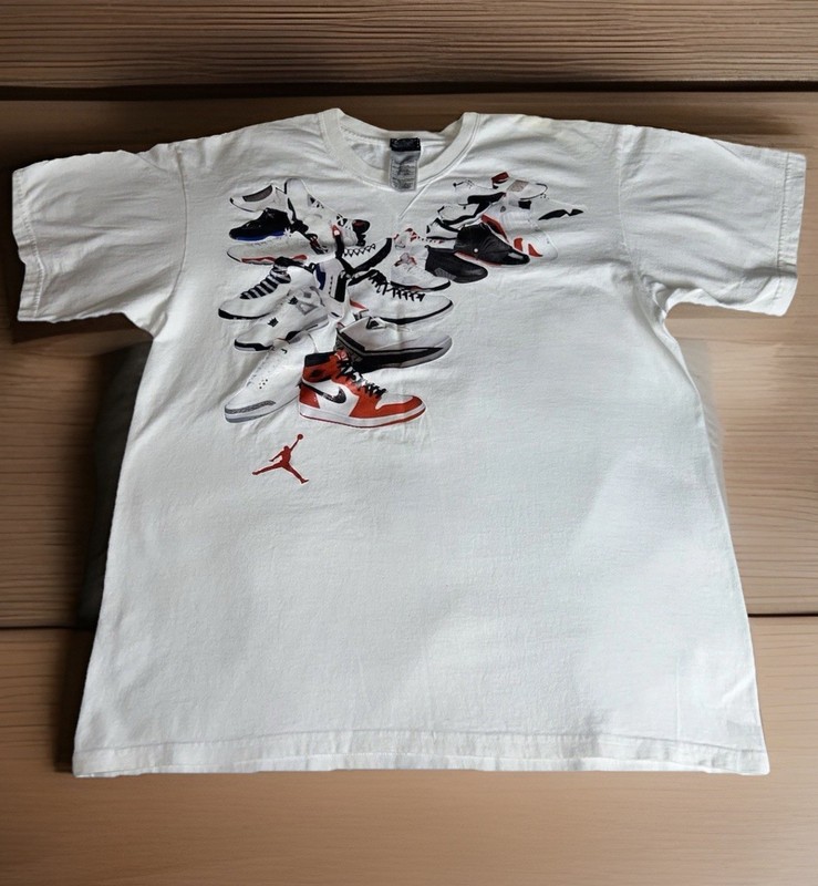 Rare Vintage Air Jordan Retro History Shirt Nike Size M Jordan 1 Bred Basketball