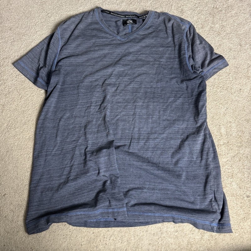 Rock Republic Mens Crew Neck T Shirt Large Blue