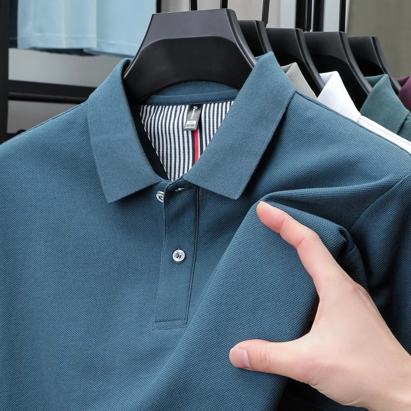 100% pure cotton short sleeved men's polo shirt summer boutique fashion high-qua gallery