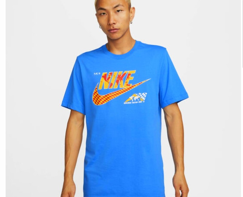 NIKE Worldwide Sole Rally Blue Graphic T Shirt Men's Large Logo Tee Men's