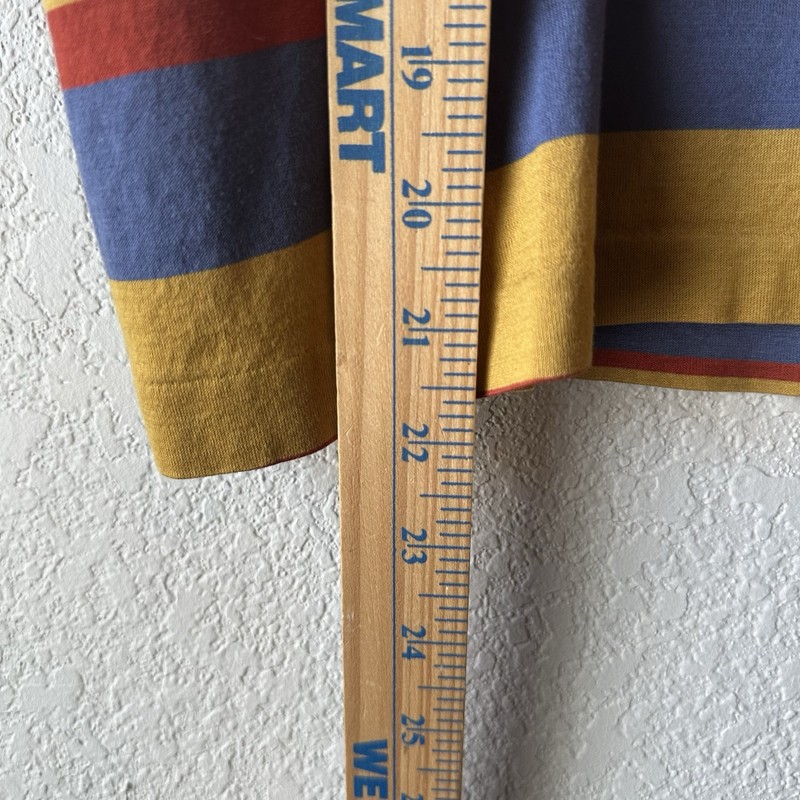 Unique Vintage BOHO Maris Striped Collard Tee From Italy. Size Small* gallery